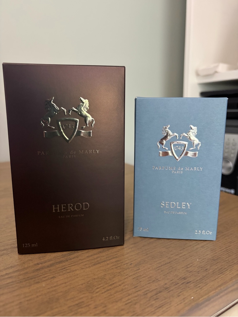 EMPTY BOXES Parfums de Marly Herod (Brown) & Sedley (Blue)